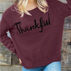 Wooden Ships Thankful Spell Out Sweater